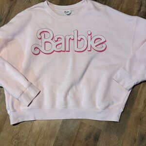 Pink Barbie Sweater Cropped Oversized size Large